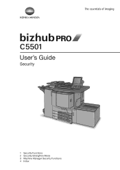 Konica Minolta bizhub PRO C5501 bizhub PRO C5501 Security User Guide