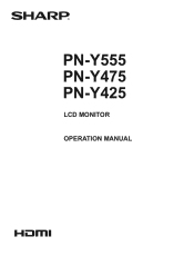Sharp PN-Y475 Operation Manual