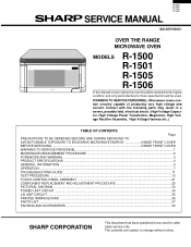 Sharp R-1505F Service Manual