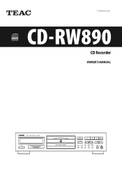 TEAC CD-RW890MKII CD-RW890 Manual