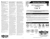 Tripp Lite AVR900UTAA Quick Start Guide for 120V AVR Series UPS Systems 932970
