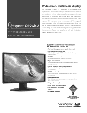 ViewSonic Q19WB-2 Q19wb-2 PDF Spec Sheet