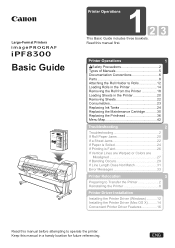 Canon imagePROGRAF iPF8300 iPF8300 Basic Guide No.1