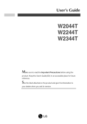 LG W2044T-PF Owner's Manual