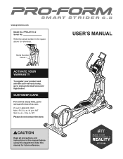 ProForm Smart Strider 6.5 Elliptical English Manual