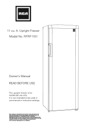 RCA RFRF1101 English Manual