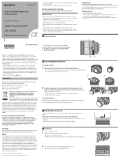 Sony SAL-135F28 Operating Instructions