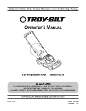 Troy-Bilt TB210 Operation Manual