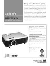 ViewSonic CINE5000 Cine5000 Specification Sheet