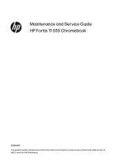 HP Fortis 11 inch G10 Chromebook Maintenance and Service Guide Fortis 11 G10 Chromebook