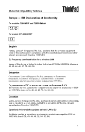 Lenovo ThinkPad Yoga 11e Chromebook (EU) Regulatory Notice for Intel Dual Band Wireless-AC 7260 (7260NGW)