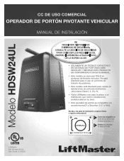 LiftMaster HDSW24UL Installation Manual - Spanish