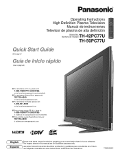 Panasonic TH-50PC77U 50' Plasma Tv - Spanish
