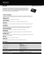 Sony ICD-LX30BLK Marketing Specifications