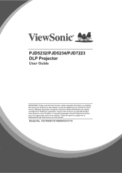 ViewSonic PJD5234 PJD5232, PJD5234, PJD7223 User Guide (English)