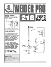Weider Pro 218 English Manual