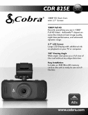 Cobra CDR 825E CDR 825E Features & Specs