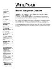 Compaq 167050-001 Compaq Netelligent Network Management Overview