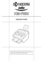 Kyocera KM-F650 KM-F650 Operation Guide