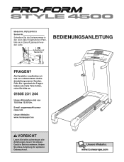 ProForm Style 4500 Treadmill German Manual