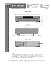 Sony DVP-NC655P Dimensions Diagram