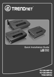TRENDnet TE100-MP1U Quick Installation Guide