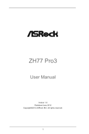 ASRock ZH77 Pro3 User Manual