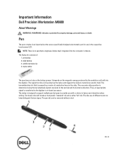 Dell Precision M6600 Important Information - Pen