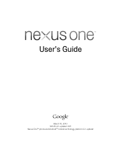 HTC Google Nexus One User Guide