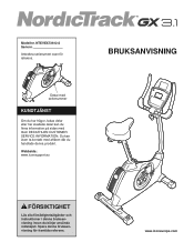 NordicTrack Gx 3.1 Bike Swedish Manual