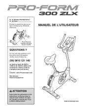 ProForm 300 Zlx Bike French Manual