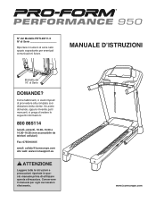 ProForm Performance 950 Treadmill Italian Manual