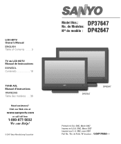Sanyo DP37647AR Owners Manual