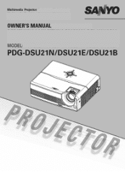 Sanyo PDG DSU21 Instruction Manual, PDG-DSU21B