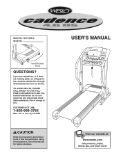 Weslo Cadence 4.6 Ds Treadmill English Manual