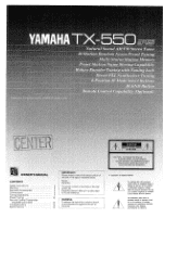 Yamaha TX-550 Owner's Manual