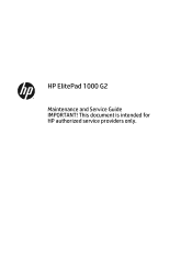 HP ElitePad Mobile POS G2 Maintenance and Service Guide