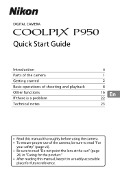 Nikon COOLPIX P950 Quick Start Guide for customers in Europe