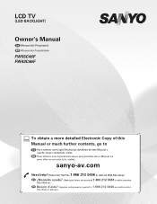 Sanyo FW55C46F Owners Manual
