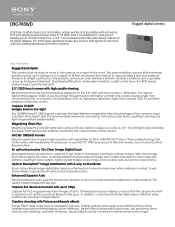 Sony DSC-TX30 Marketing Specifications (Orange model)