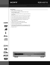 Sony RDR-HX715 Marketing Specifications
