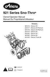 Ariens Deluxe Track 28 Owners Manual