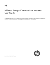 HP StoreVirtual 4000 10.0 HP LeftHand Storage Command-Line Interface User Guide
