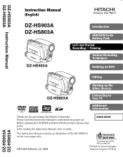 Hitachi DZ-HS803A Owners Guide