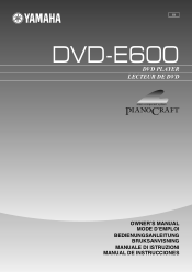 Yamaha DVD-E600 Owner's Manual