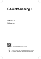 Gigabyte GA-X99M-Gaming 5 User Manual