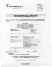 Plantronics Calisto 800 Document-Conformity