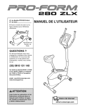 ProForm 280 Zlx Bike French Manual
