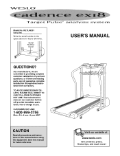 Weslo Cadence Ex 18 Treadmill User Manual