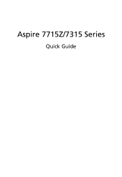 Acer Aspire 7315 Quick Start Guide